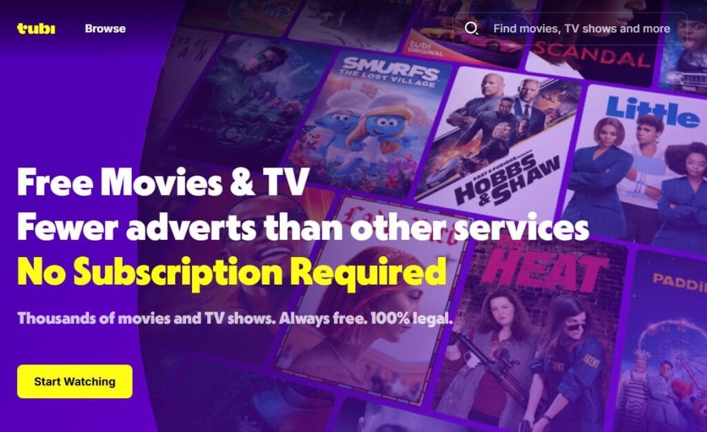 Tubi is a popular free streaming service that offers a vast library of movies and TV shows.